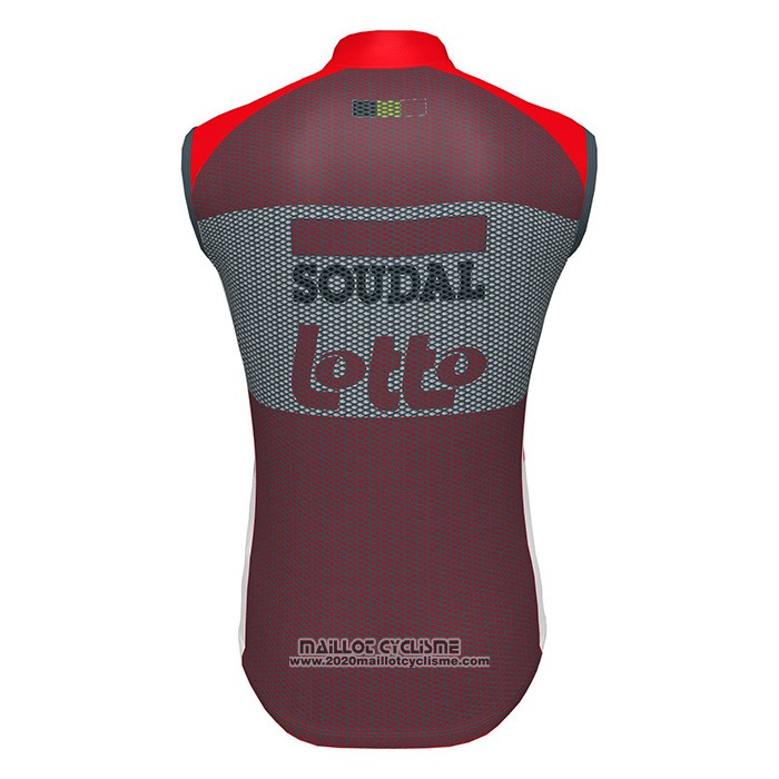 2022 Gilet Coupe Vent Lotto Soudal Rouge Manches Courtes et Cuissard